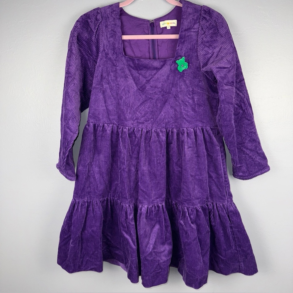 Teddy Fresh Dress‎ Women’s XS Purple Corduroy Tiered
